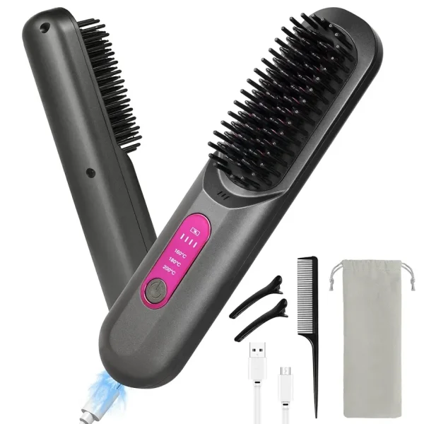 شانه حرارتی شارژی مدل LM-683 | برس صاف‌کننده مو - تصویر 2