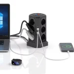 چندراهی برق هوشمند عمودی KUTUMAI مدل XT-G3211 با 12 پریز و 5 پورت USB – محافظ Surge - تصویر 8