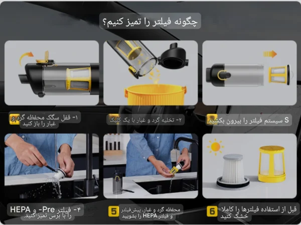 جارو شارژی دستی Fanttik مدل Slim V8 APEX - تصویر 10