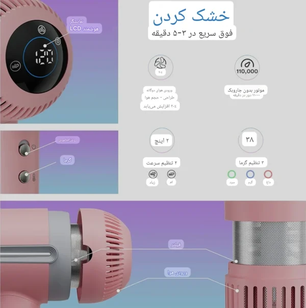 سشوار یونی Tensky مدل SKY-S200 - تصویر 6