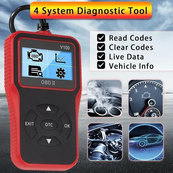 دستگاه دیاگ و عیب‌ یاب حرفه‌ای خودرو OBD2 مدل V100 | اورجینال - تصویر 3