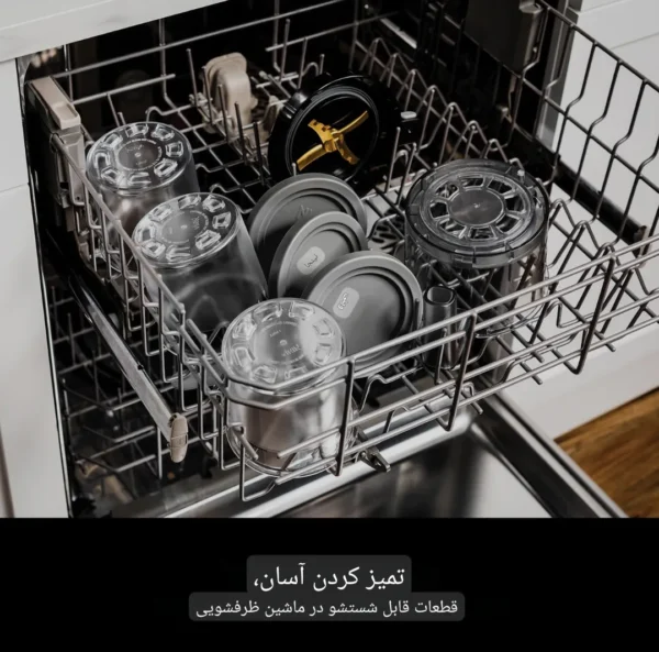 دستگاه بستنی ساز نینجا NC300 با طراحی مدرن مشکی نقره‌ای